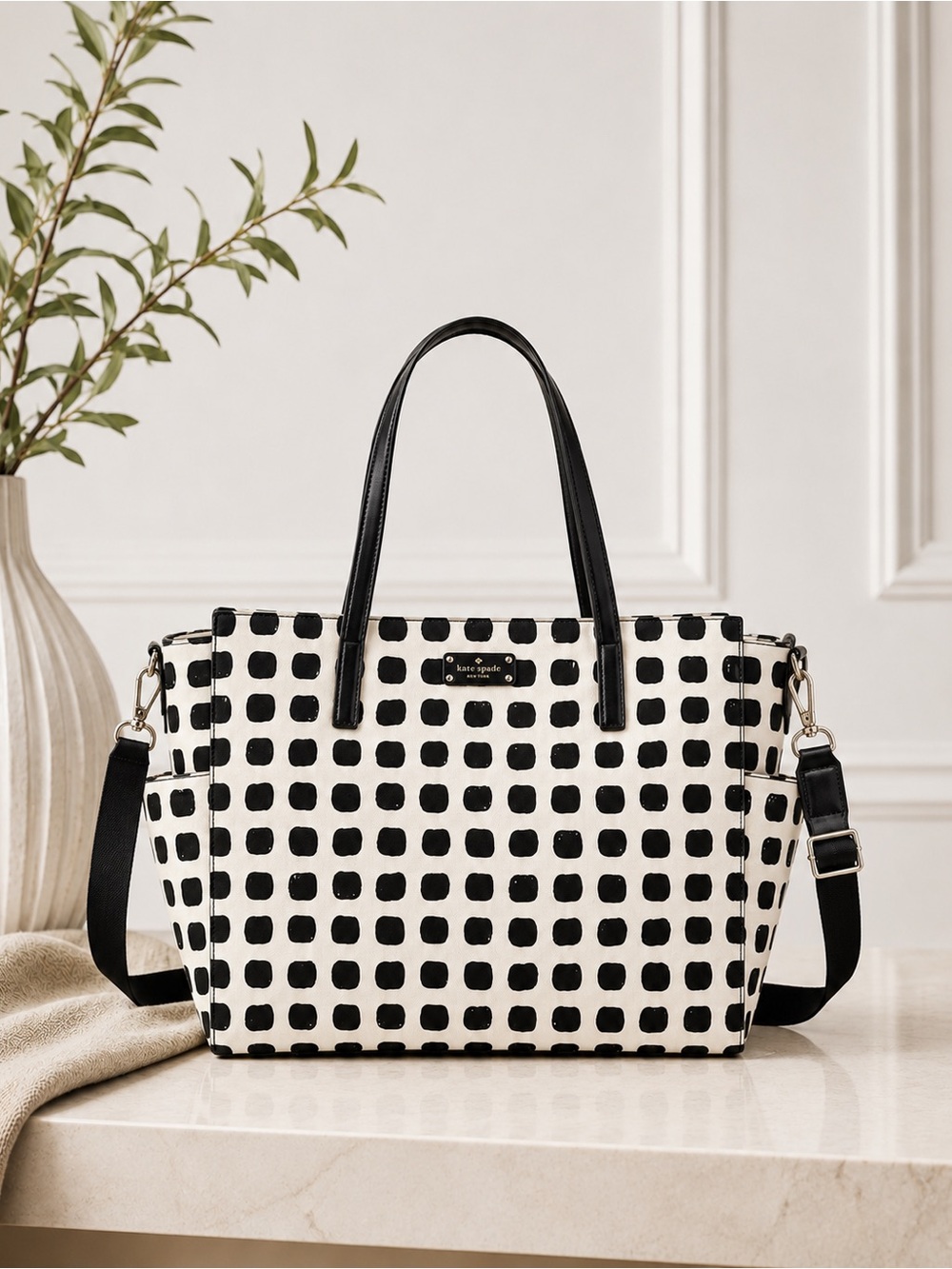 Kate Spade‎ Black and White Polka Dot Tote